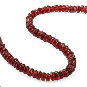 74CTS RAJASTHAN GARNET NECKLACE STERLING SILVER EXTENSION CHAIN